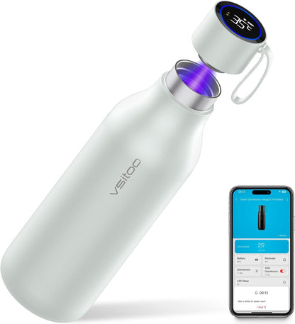 VSITOO Self-Cleaning Smart Water Bottle (pink, 15 Ounce)
