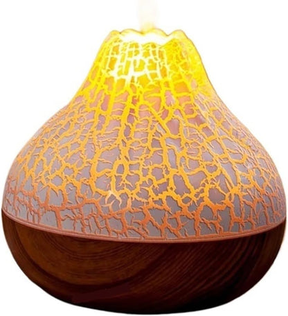 Humidifier, 300ml Volcano Air Humidifier Desktop Electric USB Water Mist Diffuser Purifier Air Freshener With 7 Colors Night,for Bedroom(White Crackle)