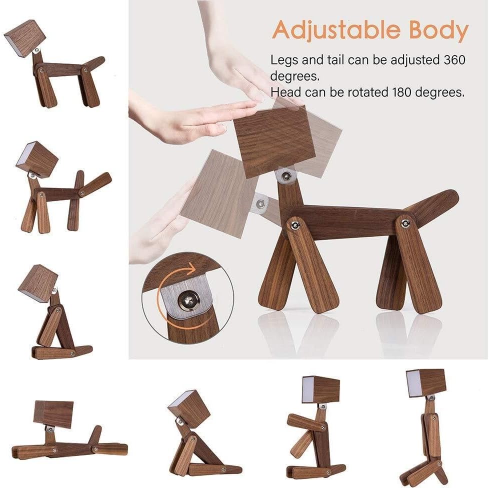 Dimmable Touch Wooden Unique Table Lamp, Suitable for Bedroom Bedside Dormitory, Gift for Friends Suitable for bedrooms, Living Rooms, Offices, Book(Medium-Walnut Color)