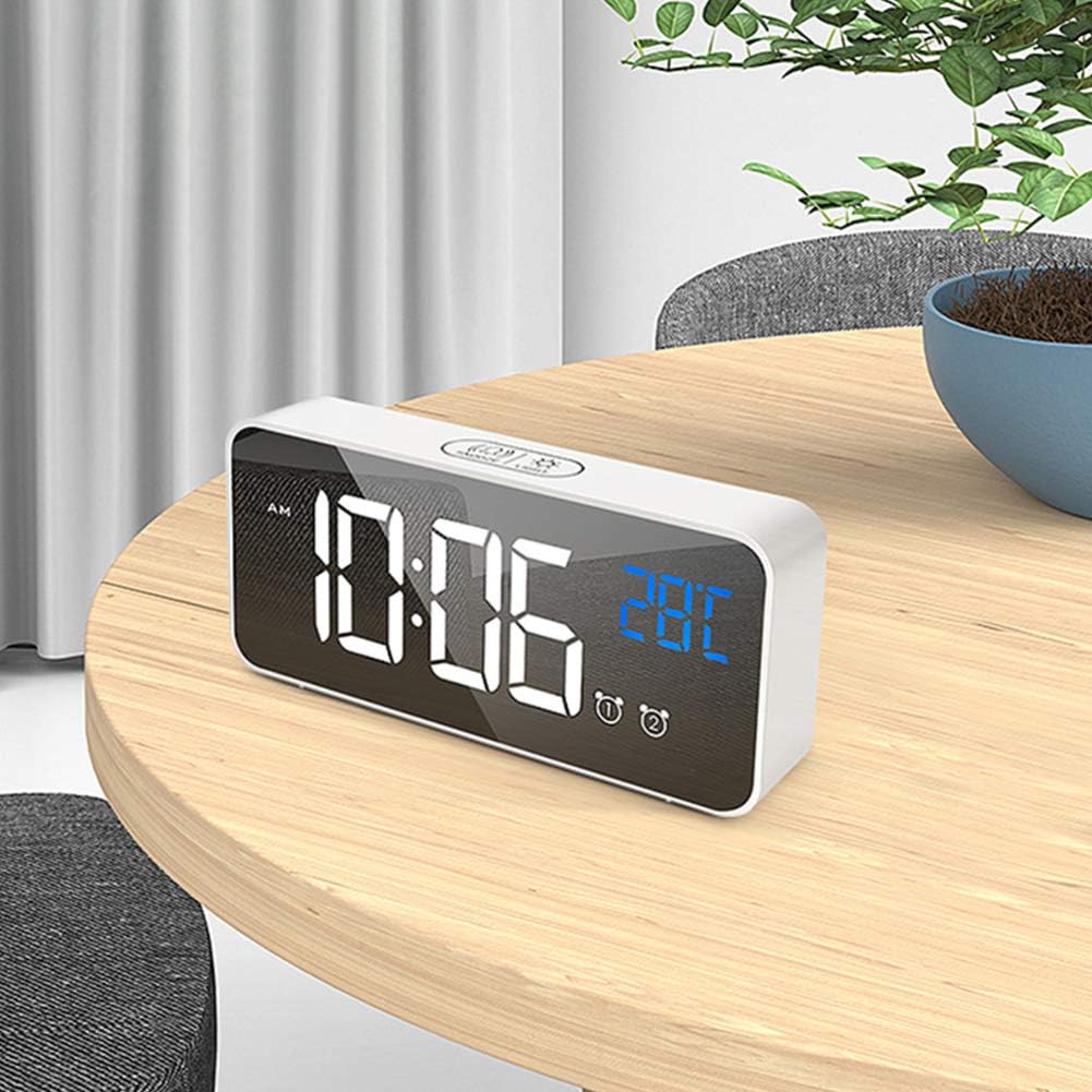 Sunrise Simulator Alarm Clock Alarm Clock Retro Table Clock Smart Alarm Clock Alarm Clocks Bedside Projection Alarm Clock Digital Clocks Gray (Gray)