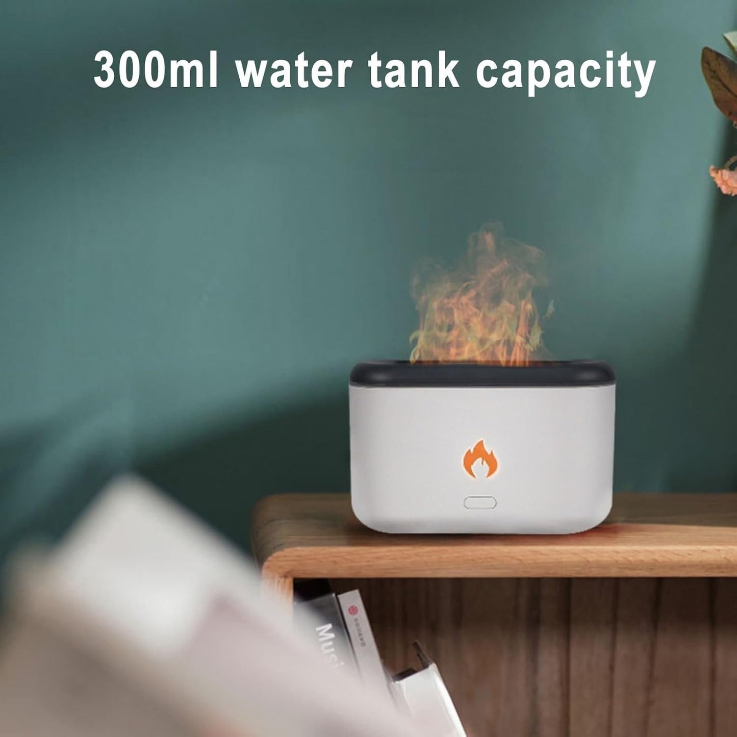 Cool Mist Humidifiers for Bedroom,Flame Humidifier Aroma Diffuser,Simulated Flame Fine Aerosol Silent Humidification Desktop Decoration for Baby Bedroom Plant Office Yoga SAGGION
