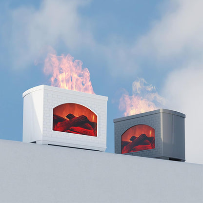 EVTSCAN Cool Mist Humidifier - 270ml Simulated Fireplace Design Air Aroma Diffuser Humidifier, Power Off Protection Fire Diffuser for Home(White)