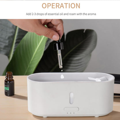 Flame Aroma Diffuser,Humidifiers And Air Purifiers,Simulated Flame, 2 Color Lights, 3 Timings, Jellyfish Steam, Silent Humidification For Baby Bedroom Plant Office Yoga