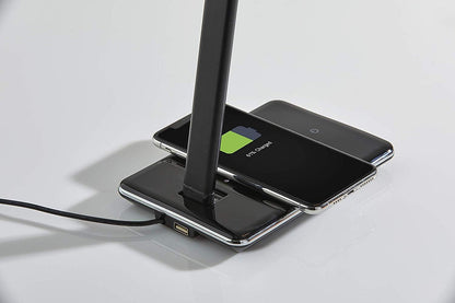 Adesso Simplee Declan LED Multi-Function Desk Lamp, Smart, 3 Color Temperature Modes, Improved Wellness and Circadian Rhythm, Qi Wireless Charging, Dimmer Touch Switch, 5ft, White