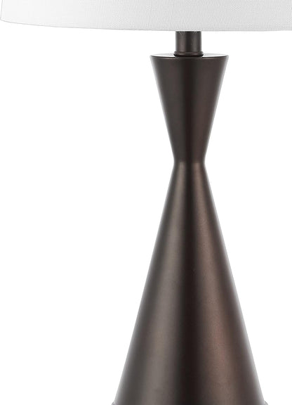 JONATHAN Y JYL4046C-SET2 Colton 26" Farmhouse Iron LED Table Lamp with USB Charging Port Classic Bedside Desk Nightstand Lamp for Bedroom Living Room Office, Oil Rubbed Bronze (Set of 2)