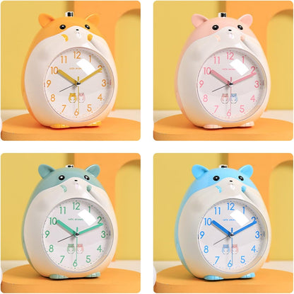 VSULZVNU Alarm Clock Cute Hamster Shape Alarm Clock, Silent Table Clock with Night Light, Battery Powered, for Kids Birthday Gifts Smart Alarm Clock (Color : D)