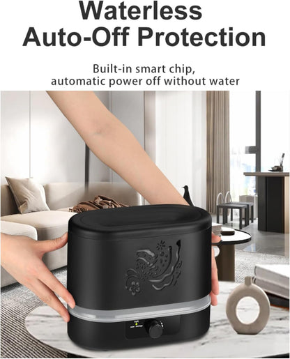 Flame Aroma Diffuser,Humidifier And Air Purifier In 1,Simulated Flame Night Light,Add Water To The Top,Power Off When There Is No Water,Silent Humidification for Baby Home Office,Black,A Moon