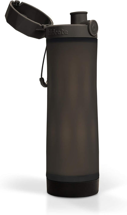 Hidrate Spark 3 Smart Water Bottle, Tracks Water Intake and Glows to Remind You to Stay Hydrated, BPA Free, 20 oz, Black