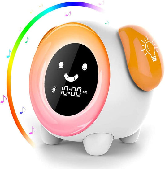 LED Digital Alarm Clock with 2 Alarms, 3 Modes, 6 Natural Sounds, 7 Color Lights, Creative Smart Children's Gift (USB Charging)