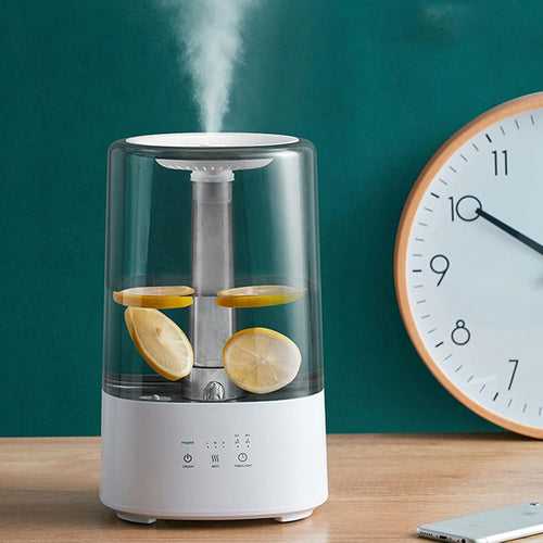 Bedroom humidifier,top Water air humidifier,Large-Capacity Desktop ultrasonic Smart Aromatherapy humidifier,Small Night Light,Automatically Shut Down. (Color : Gray, Size : 181730cm/76.611.8in)