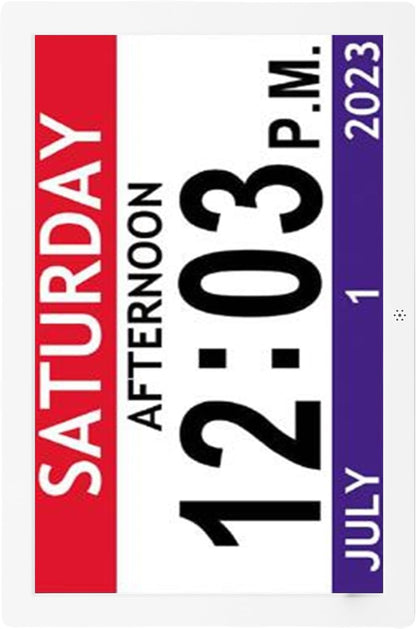 Digital Alarm Clock, 10 Inch Smart Clock with Day and Date Large Display Calendar for Bedroom with 12 Alarm Reminders Auto Dimming Image and Video Playback Function Wall Table