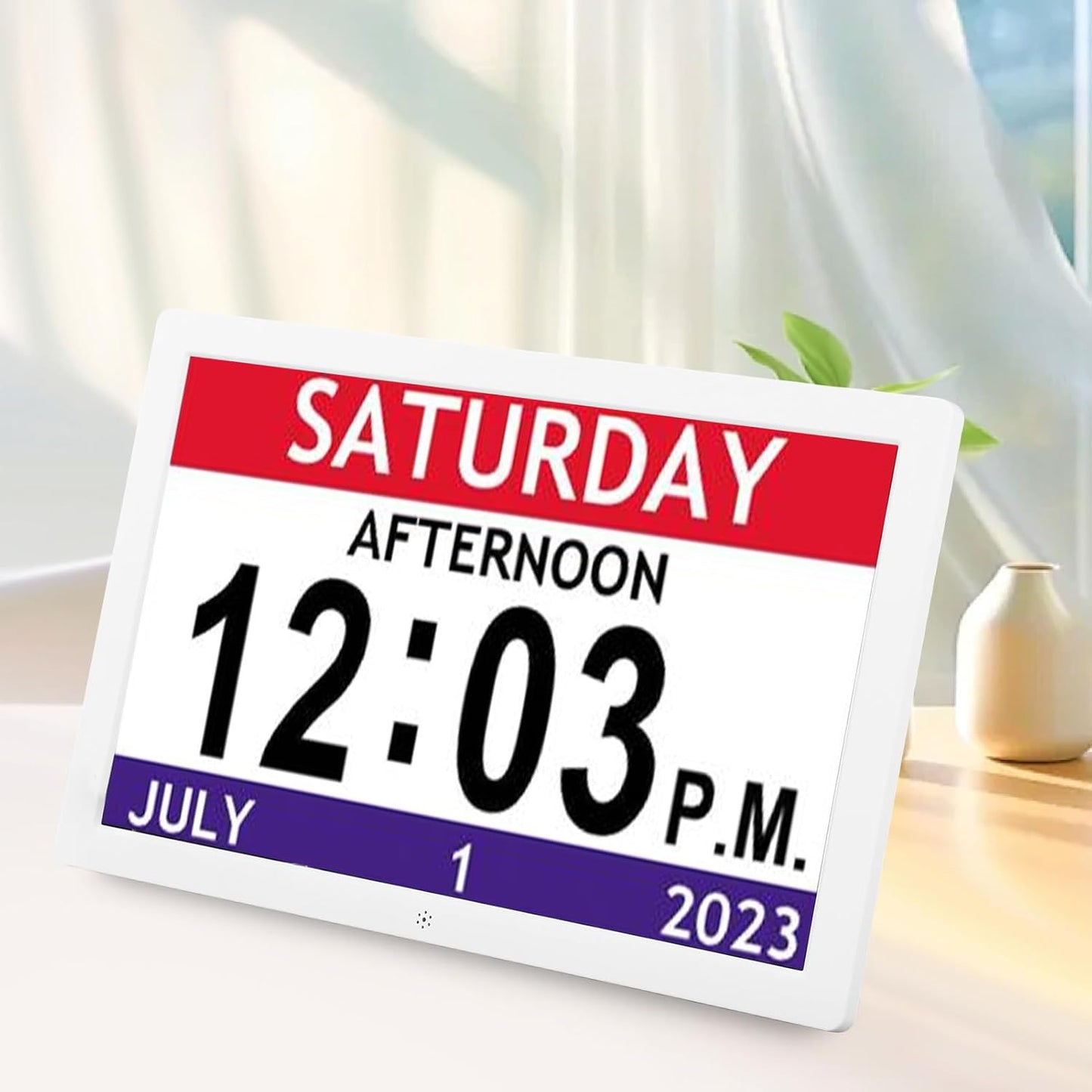 10 Inch Digital Smart Clock, Large Display Alarm Reminder Clock Memory with 12 Alarms Date Time Display for Bedroom Living Room Wall Table