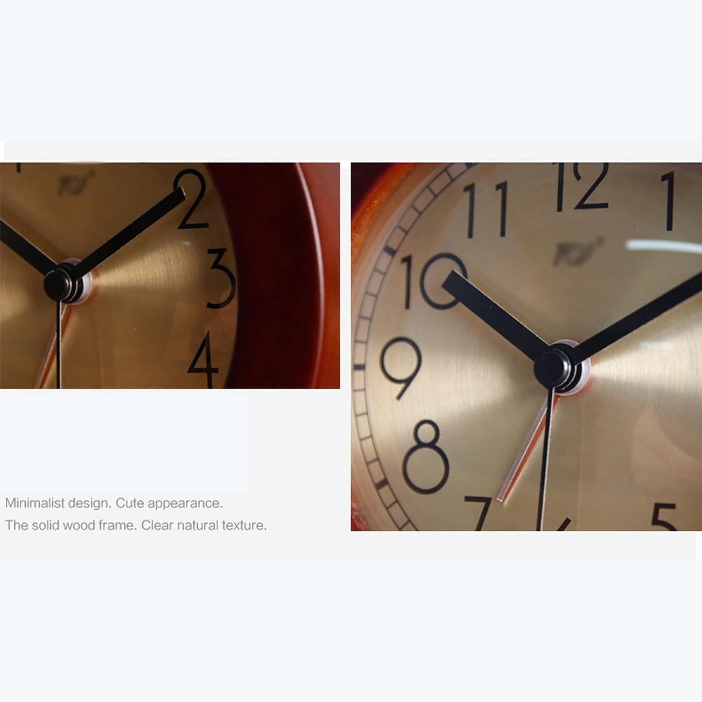 Alarm Clock Beside ﻿ Wooden Alarm Clock, Silent Non Ticking Small Clock with Night Light, Battery Operated, Suitable for Bedrooms, Office Desks Smart Alarm Clock