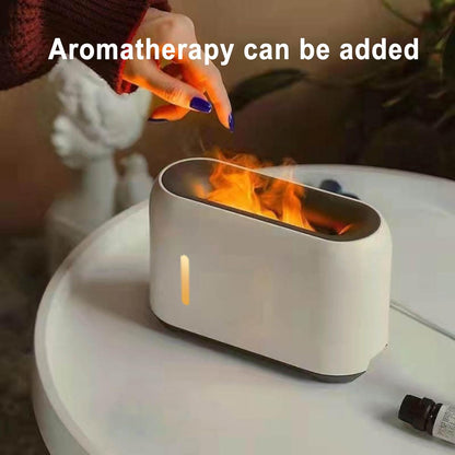 2 In 1 Air Purifier and Humidifier,Flame Humidifier,7 Flame Light Colors,Fine Mist Water Shortage And Power Outage Silent Humidification Relaxing and Comfortable,A white,US
