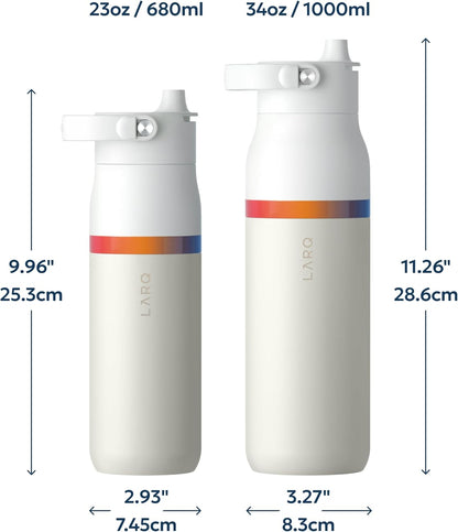 LARQ Bottle Swig Top 34oz - Insulated Stainless Steel Water Bottle With Built-In Silicone Handle | BPA Free | Reusable Water Bottle for Sports, Gym, and Travel, Obsidian Black