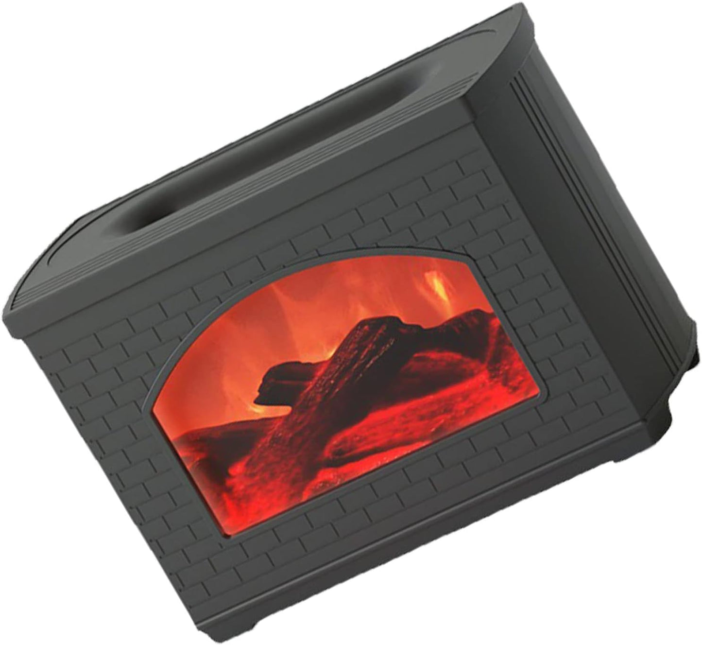 EVTSCAN Cool Mist Humidifier - 270ml Simulated Fireplace Design Air Aroma Diffuser Humidifier, Power Off Protection Fire Diffuser for Home(White)