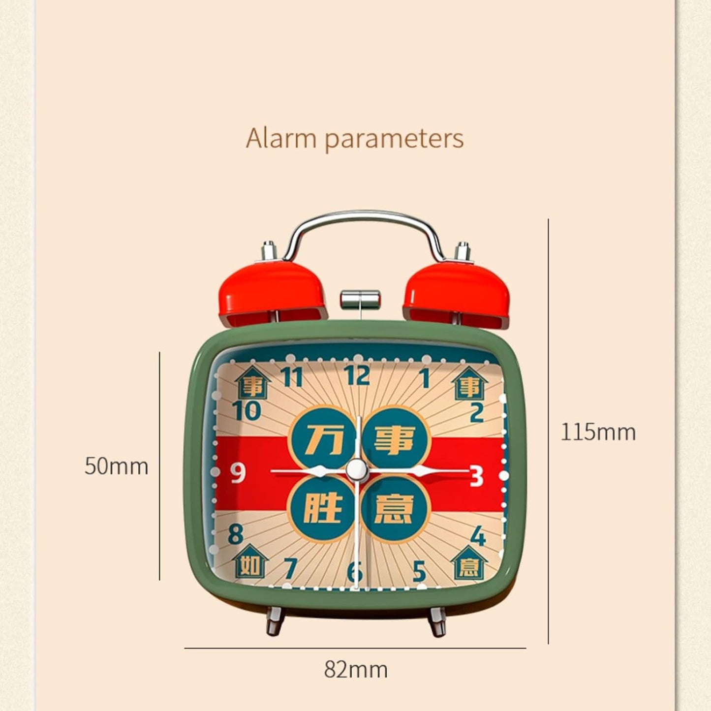 Alarm Clock,Clocks Bedside,3" Retro Alarm Clock, Battery Operated, Light Function, Small Silent Alarm Clock for Bedroom, Nightstand, Office Table Smart Alarm Clock(OneColor)