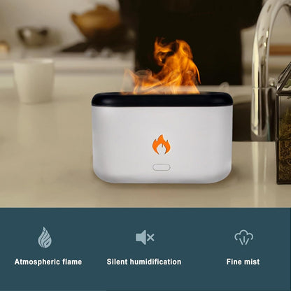 Cool Mist Humidifiers for Bedroom,Flame Humidifier Aroma Diffuser,Simulated Flame Fine Aerosol Silent Humidification Desktop Decoration for Baby Bedroom Plant Office Yoga SAGGION