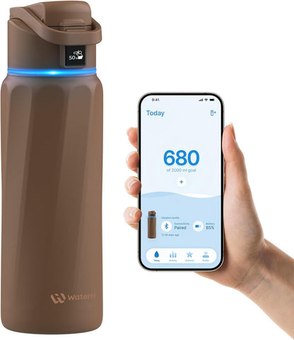 BOOST Smart Water Bottle with Reminder & Tracker, Double Wall Vacuum Insulated Bottles Stainless Steel, 32oz BPA-Free Wide Mouth for Gym, Office, School - Ideal Gift, Black