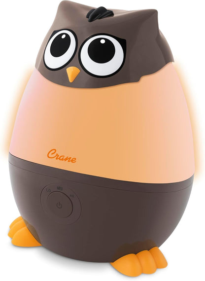 Crane Ultrasonic Humidifiers for Kid's Room and Baby Nursery, .5 Gallon Cool Mist Air Humidifier, Owl Humidifier For Kid's Room