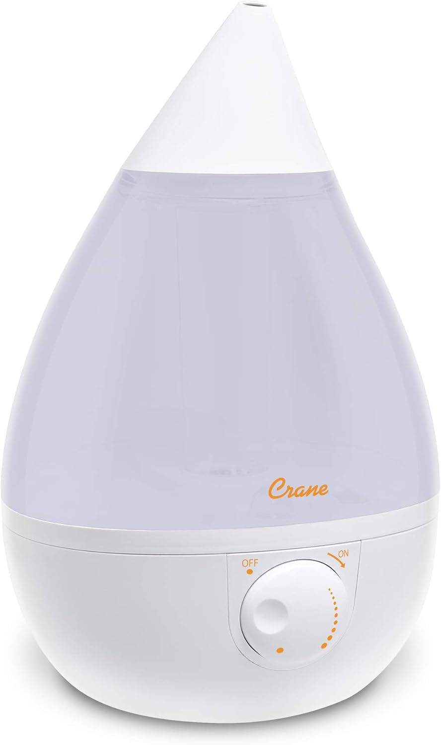 Crane Ultrasonic Cool Mist Humidifier, 1 Gallon Tank, with Universal Humidifier Filter, Reduces White Dust, Fits Drop, Droplet, Adorable, Warm Mist