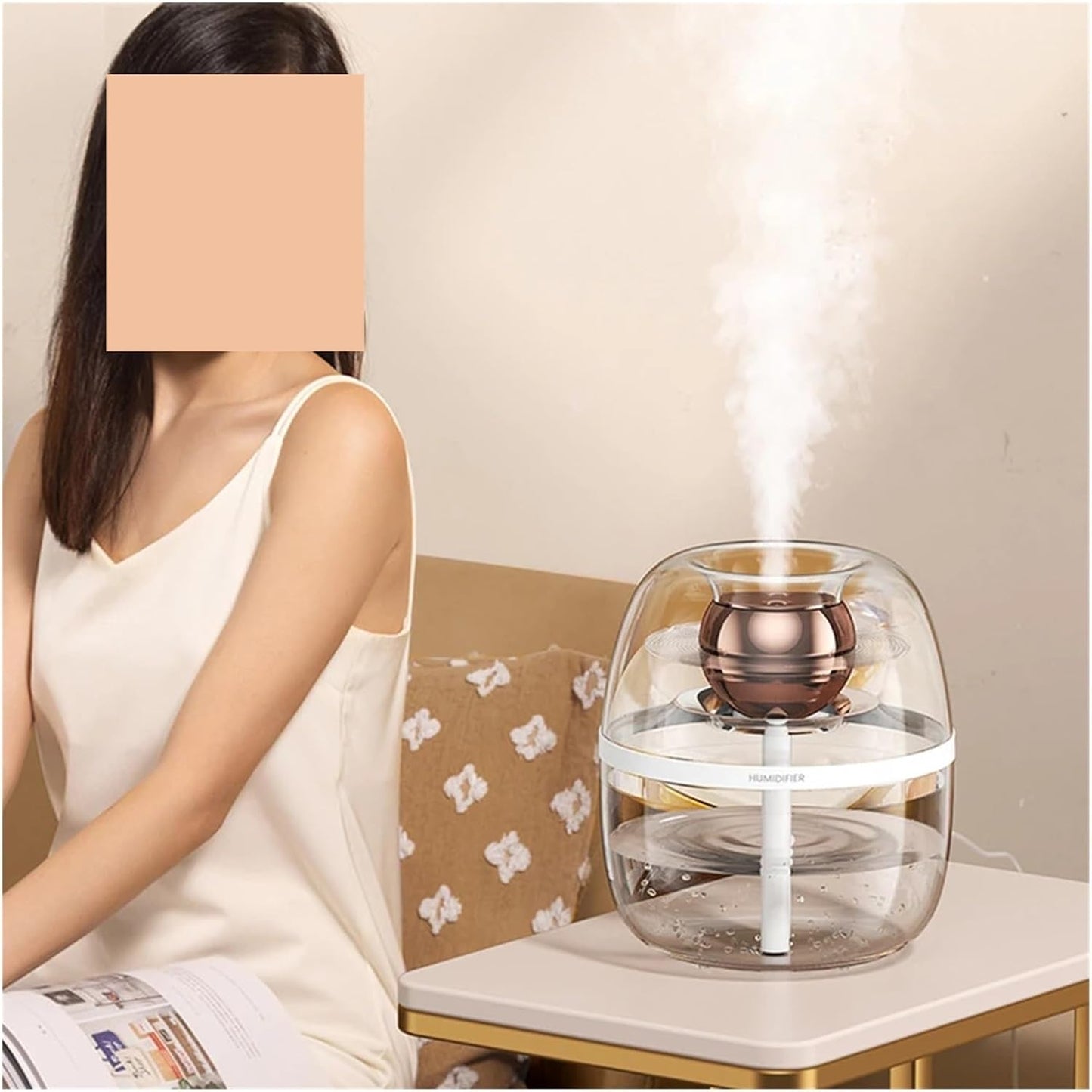 Humidifiers, Double Spray Humidifier With Night Light Cool Mist Humidifier For Bedroom Living Room,for Bedroom(Green)