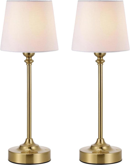 15.8-inch Wireless Charging Touch Table Lamp 2-Pack, Battery Powered, Stepless Dimming, for Dining Table, Living Room Suitable for bedrooms, Living Rooms, Offices, Book(White - Black)