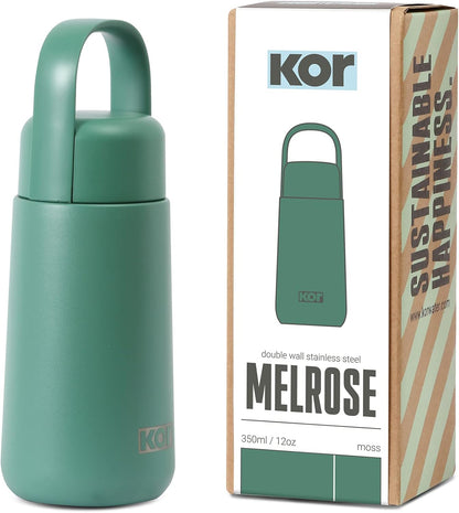 KOR Melrose 27oz Double Wall Insulated Water Bottle - Keeps Beverages Hot for 12hrs, Cold for 24hrs - Stainless Steel Design - Contoured Perfect Spout for Drinking