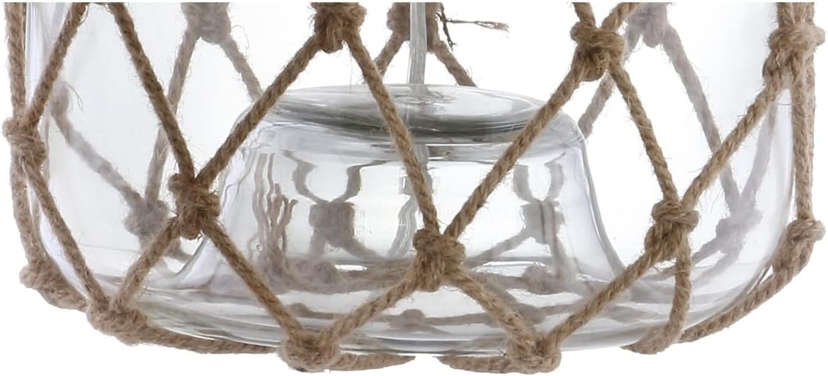 JONATHAN Y JYL5033A Mer 26.5" Glass and Rope LED Table Lamp Coastal Traditional Bedside Desk Nightstand Lamp for Bedroom Living Room Office College Bookcase LED Bulb Included, Brown/Clear