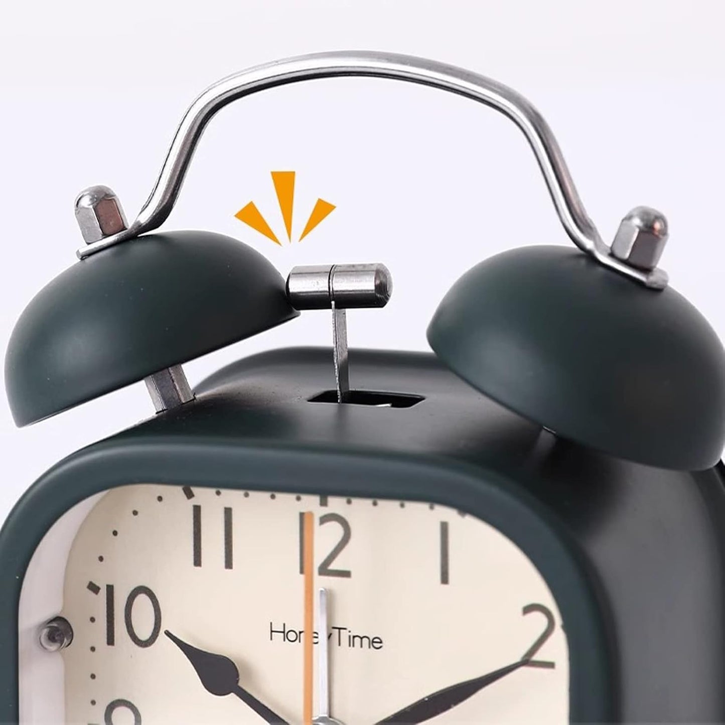 VSULZVNU Alarm Clock Twin Bell Alarm Clock, Non-Ticking Silent Battery Operated Alarm Clock with Backlight for Bedroom Bedside Desk Smart Alarm Clock (Color : B)