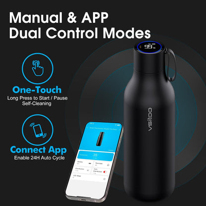 VSITOO Self-Cleaning Smart Water Bottle (pink, 15 Ounce)