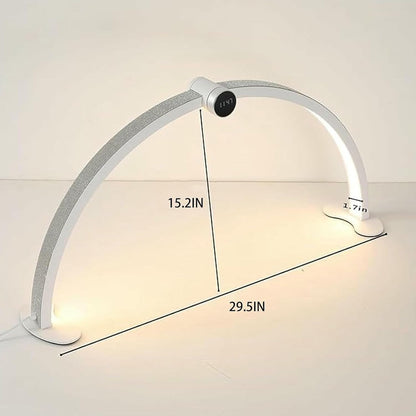 48W Foldable Nail Arch Light, Half Moon Light for Nail Desk - 3 Modes 3000-6000K Stepless Table Lamp with Smart Display LED Half Moon Lamp - for Lash Extension/Tattoo..