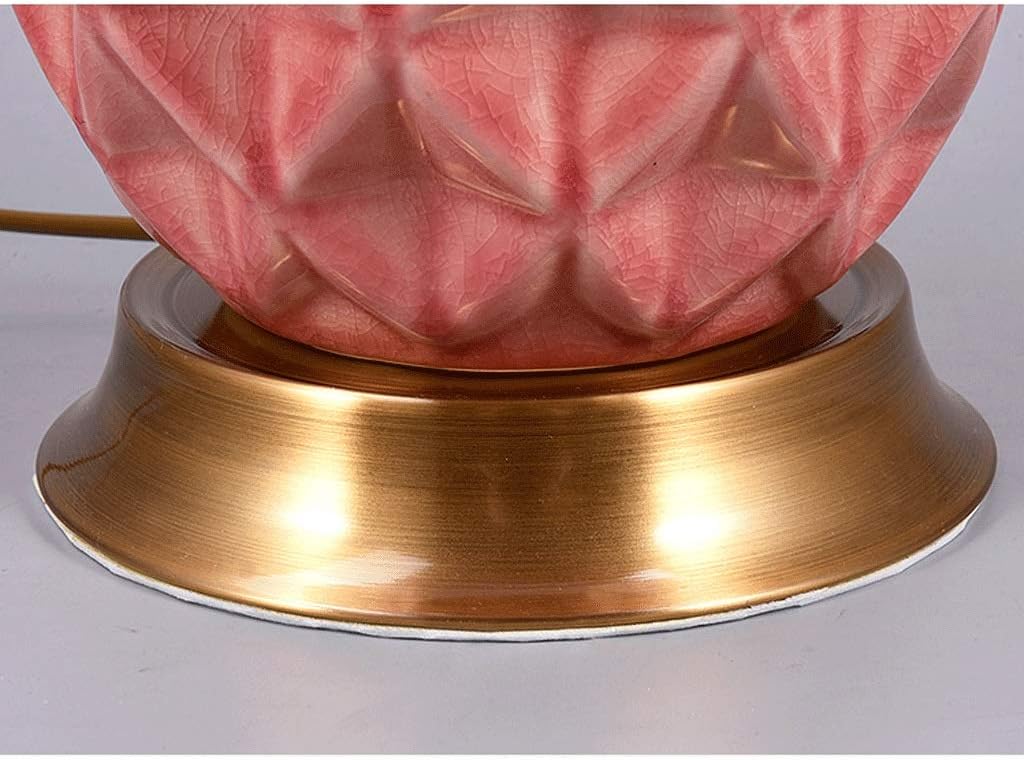 Table lamp New Chinese Ceramic Table Bedroom Bedside Living Room Large Creative Retro Wind Network red(Green)