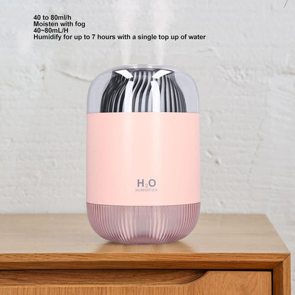 Humidifier 1000ml USB Charging Aromatherapy Diffuser with LED Night Light ABS Double Cool Mist Humidifier for Spa Home Yoga Office (Blue)(Pink)