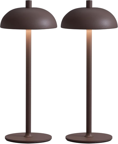 12-inch Cordless Portable Metal LED Table Lamp 2-Pack, 3-Color Rechargeable, for Bedroom, Outdoor, Dining Room, Bedside Suitable for bedrooms, Living Rooms, Offices, Book(Green (2 Pack))