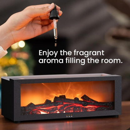 Firehome Humidifier with Remote Control, Realistic Flame Effect & 7-Color Light, Flame Essential Oil Diffuser with Simulated Charcoal, 3 Gears Timer, for Bedroom, Office & Home (White)