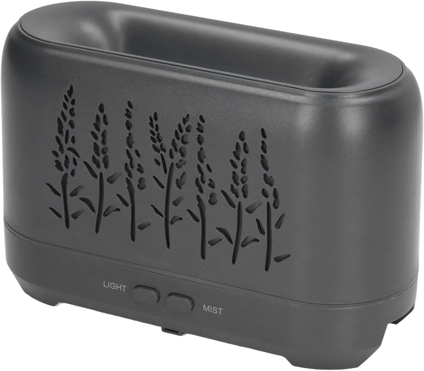 200ml 100‑240V USB Charging Black Wood Grain Humidifier, Mini Essential Oil Diffuser Humidifier, Low Noise Desktop Humidifier for Home Office(US)