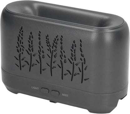 200ml 100‑240V USB Charging Black Wood Grain Humidifier, Mini Essential Oil Diffuser Humidifier, Low Noise Desktop Humidifier for Home Office(US)