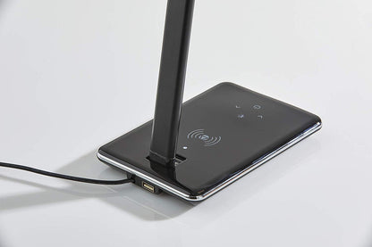 Adesso Simplee Declan LED Multi-Function Desk Lamp, Smart, 3 Color Temperature Modes, Improved Wellness and Circadian Rhythm, Qi Wireless Charging, Dimmer Touch Switch, 5ft, White