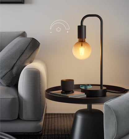 15.75" Modern Industrial Style Desk Lamp with 2 USB Ports, Dimmable, for Bedroom, Living Room, Office Suitable for bedrooms, Living Rooms, Offices, Book(Black)