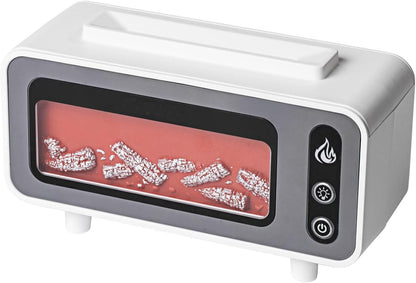 Flame Aroma Diffuser,Fireplace Humidifier,Colorful Flame Night Light,Nano Spray Silent Humidification Water Shortage Protection Cool Mist Humidifiers for Baby Bedroom Office,Black