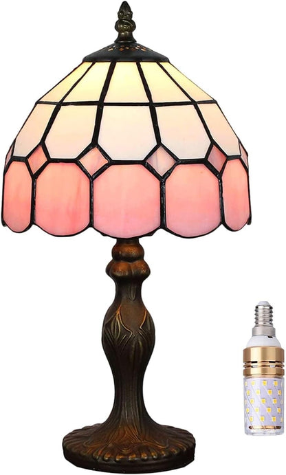 15 Inch Vintage Table Lamp with Stained Glass Lampshade for Reading Living Room Bedroom Office Decoration Suitable for bedrooms, Living Rooms, Offices, Book(Green)