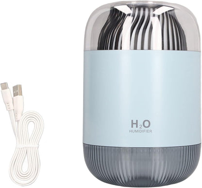 Humidifier 1000ml USB Charging Aromatherapy Diffuser with LED Night Light ABS Double Cool Mist Humidifier for Spa Home Yoga Office (Blue)(Pink)