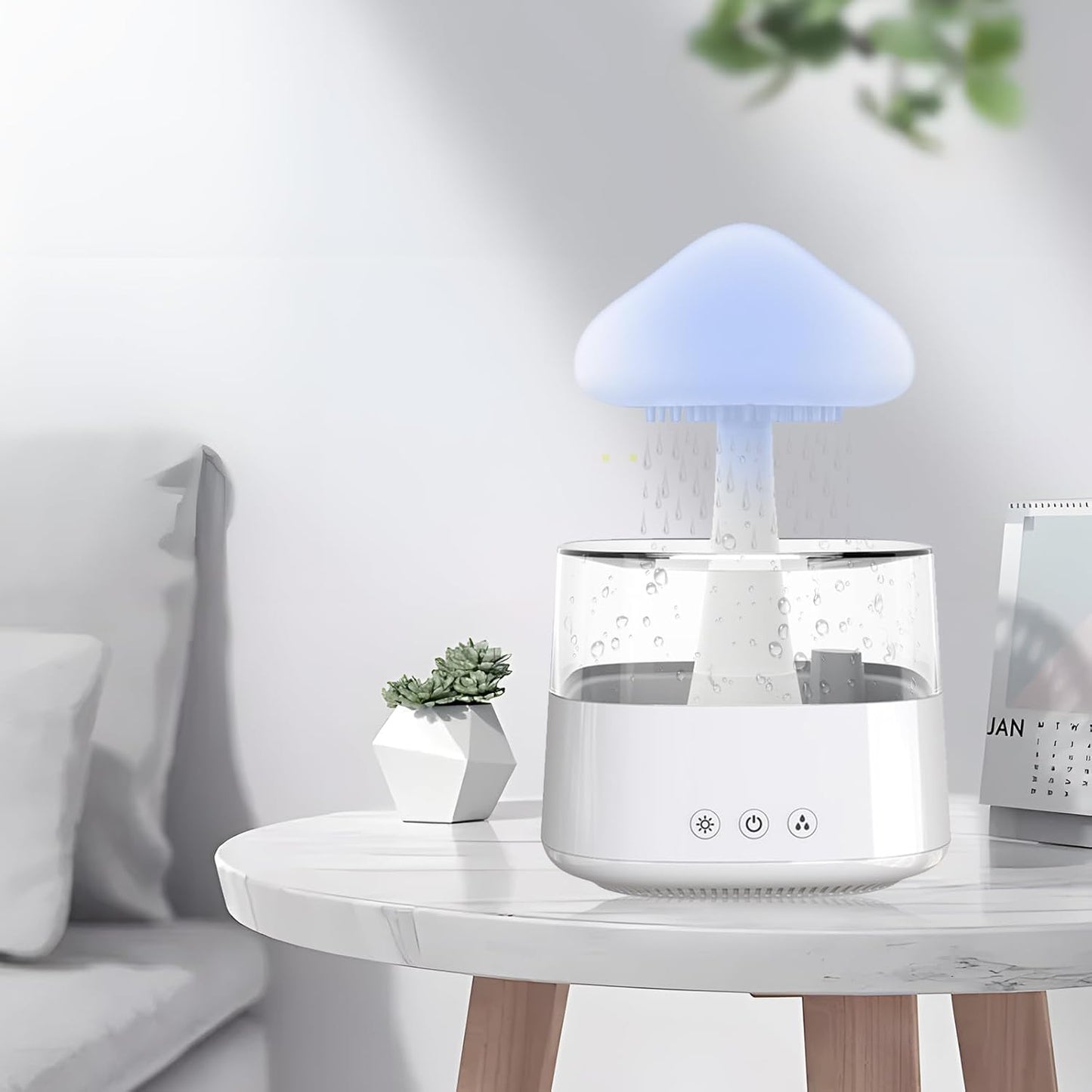 Cloud Humidifiers, Water Drip Humidifiers, Mushroom Essential Oil Diffuser Mood Light Air Humidifier with 7 Changing Colors