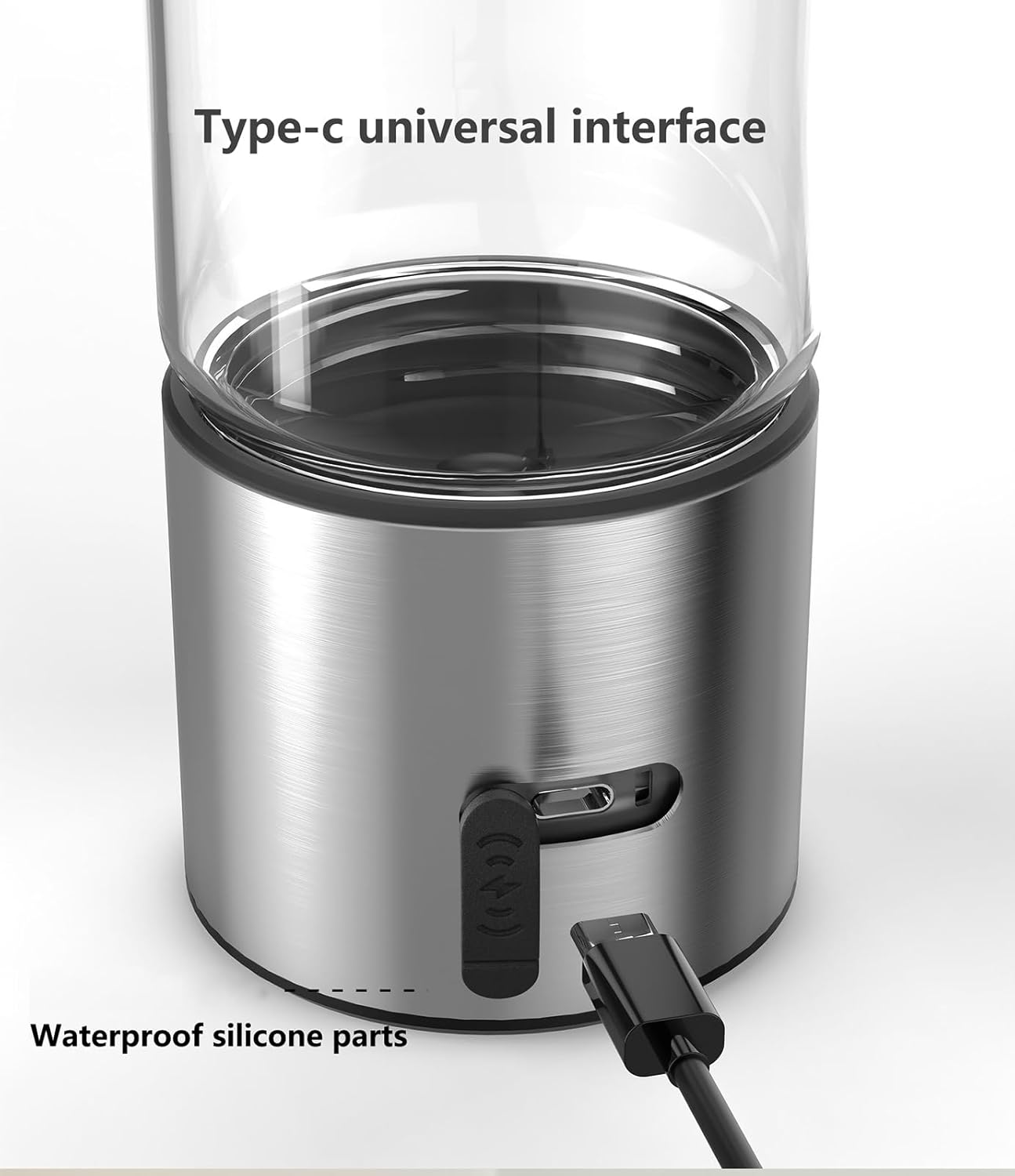 Hydrogen Water Bottle Generator, 460ml Rechargeable Glass Hydrogen-Rich Water Cup, PEM Molecular Hydrogen Water Ionizer, Smart Portable Hydrogen Bottle for Travel, Fitness, and Daily Hydration