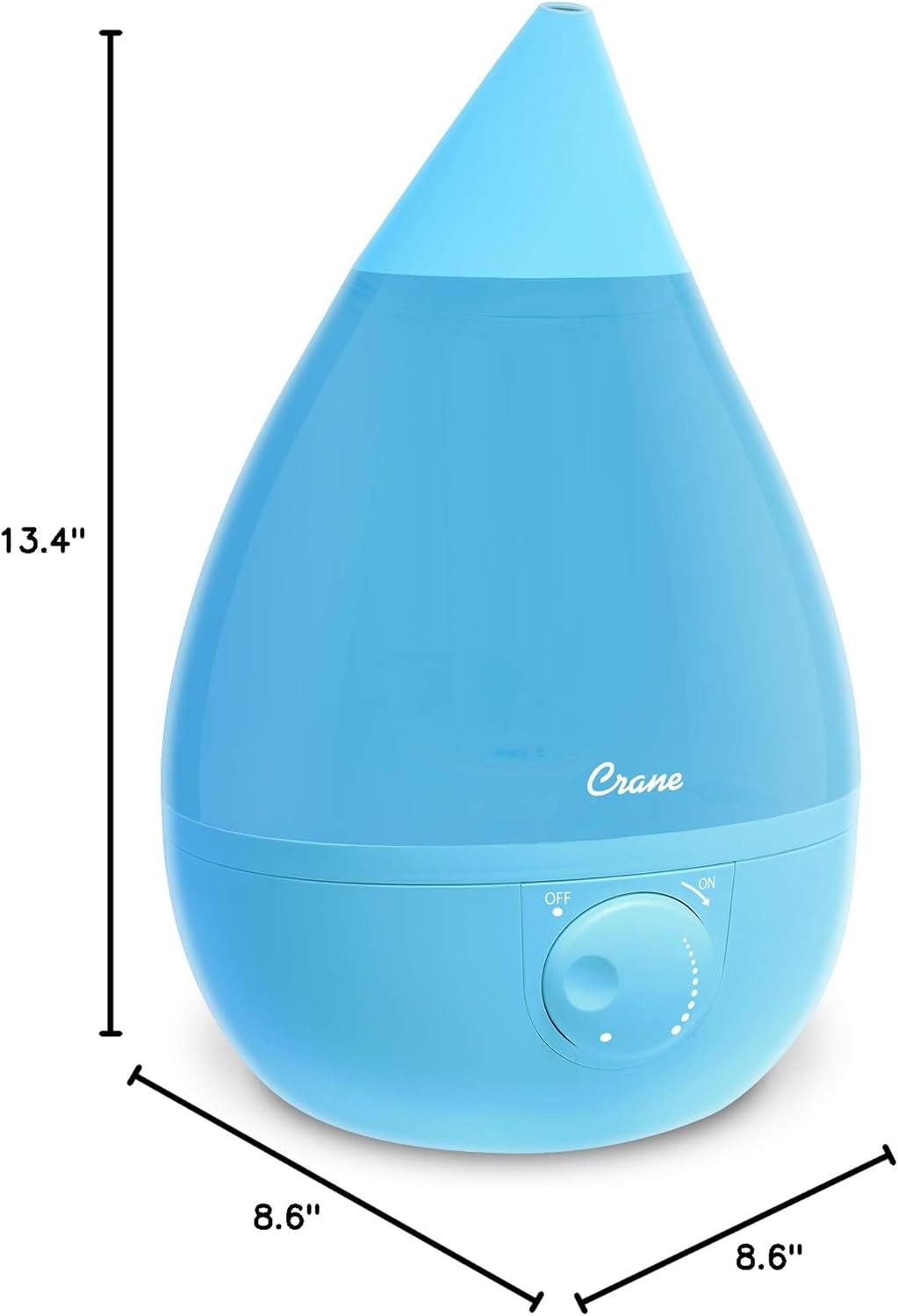 Crane Ultrasonic Cool Mist Humidifier for Bedroom, Baby Nursery, Kids Room, Plants, or Office, Large 1 Gallon Tank, Filter Optional, Orange