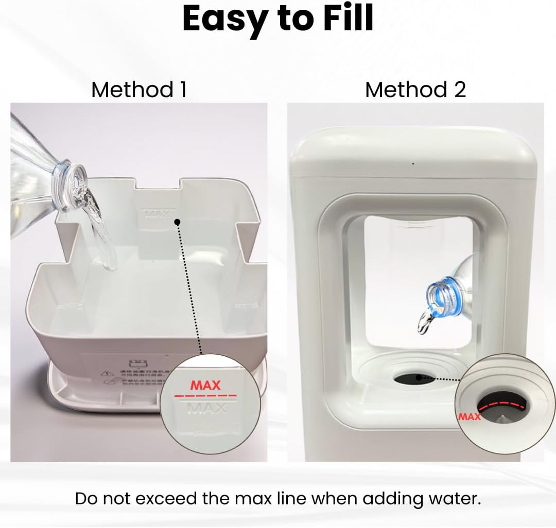 FERMALIFE Anti Gravity Humidifier for Bedroom, Small Cool Mist Ultrasonic Air Humidifier Quiet for Indoor Plant Baby Nursery Adults Kids Large Room Home Office Desk, Mini Water Drop, Easy to Clean