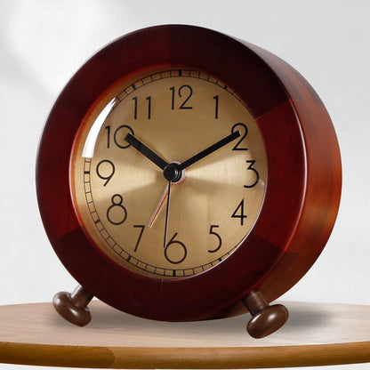 Alarm Clock Beside ﻿ Wooden Alarm Clock, Silent Non Ticking Small Clock with Night Light, Battery Operated, Suitable for Bedrooms, Office Desks Smart Alarm Clock