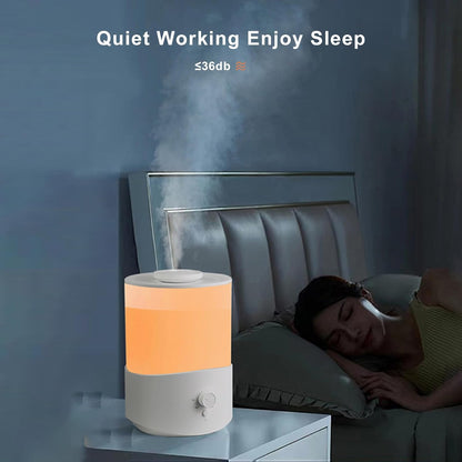 2.5L Humidifiers for Bedroom Office, Top Fill Knob Control Cool Mist Ultrasonic Humidifiers With 7 Color Night Light, Support Essential Oil