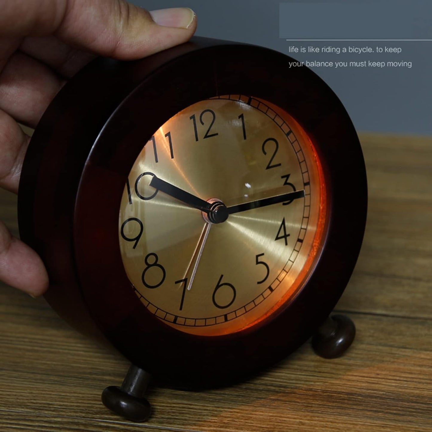 Alarm Clock Beside ﻿ Wooden Alarm Clock, Silent Non Ticking Small Clock with Night Light, Battery Operated, Suitable for Bedrooms, Office Desks Smart Alarm Clock